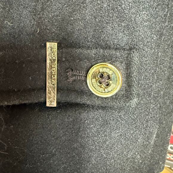 Michael Kors Black Full Zip Wool Blend Pea Coat with Belt Size 4 Classic Preppy - Picture 15 of 16